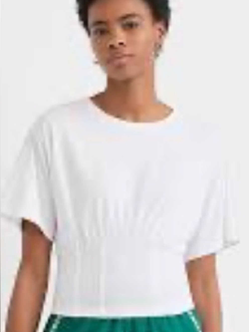 LOFT White Dolman Sleeve corset hem Tee - medium